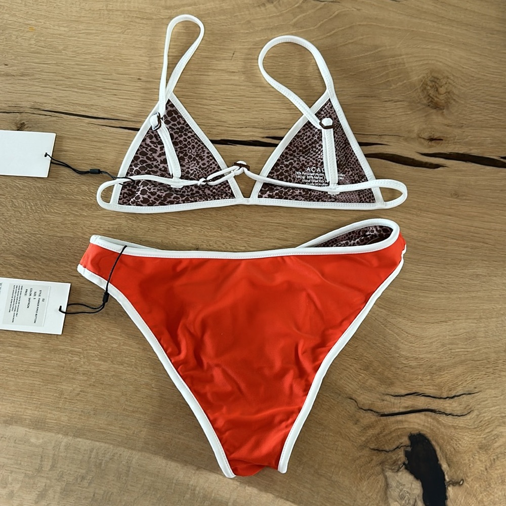 Acacia Swim: Baja Piped Top/ Parker Piped Bottom - Saffron / Size S - Picture 4 of 7